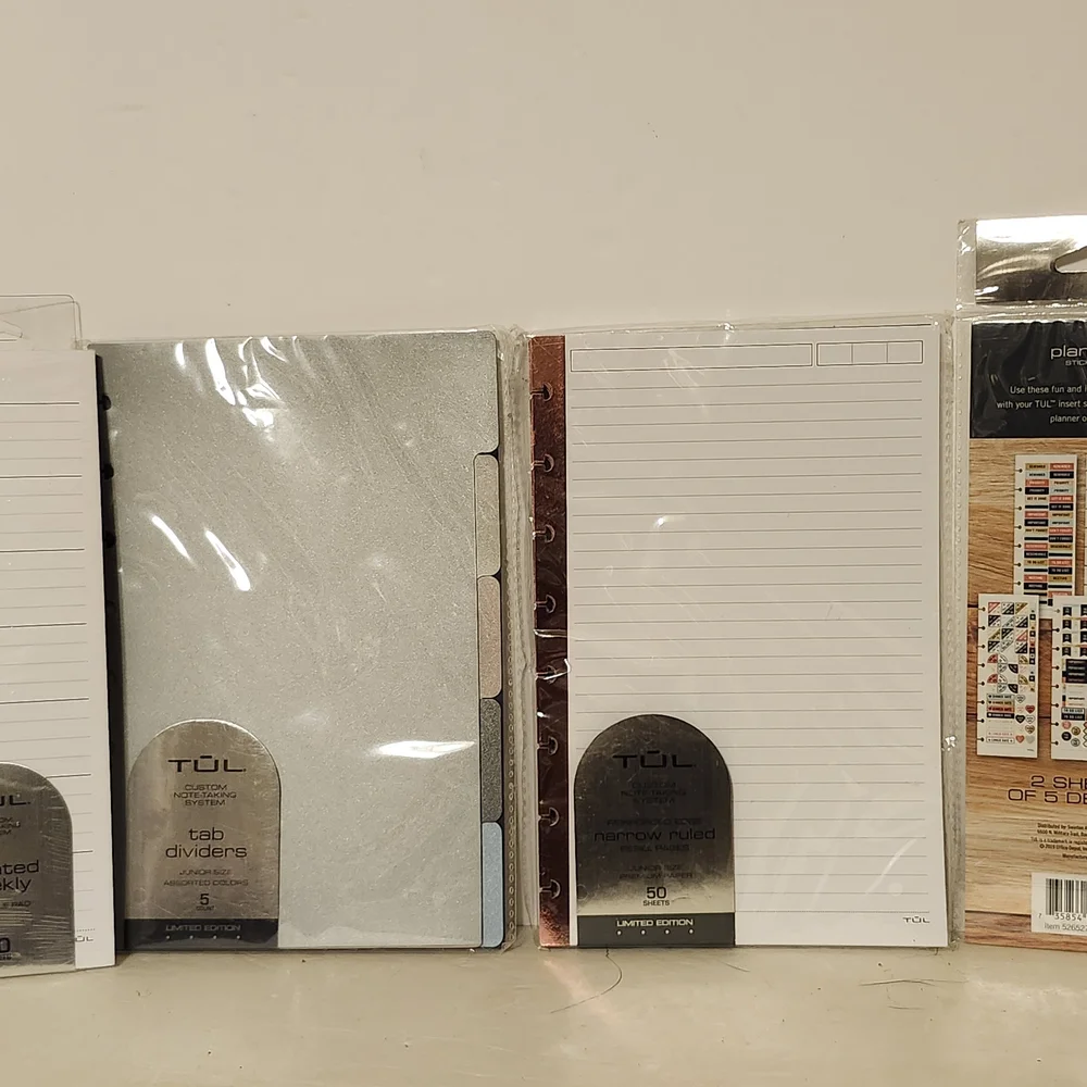 TUL Silver and White Tab Dividers and Notepad Set
